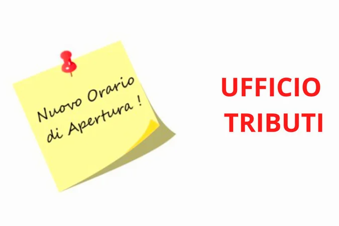 Avviso apertura Ufficio Finanziario/Tributi